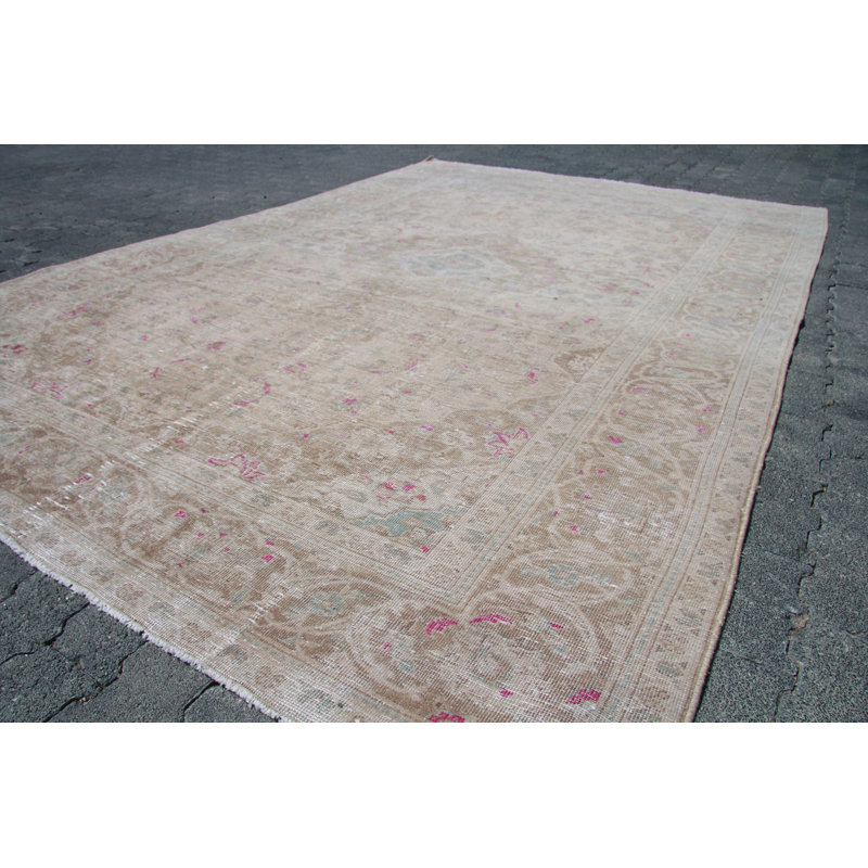 Tapis turc rétro tissé à la main en laine anatolienne antique pour grand salon