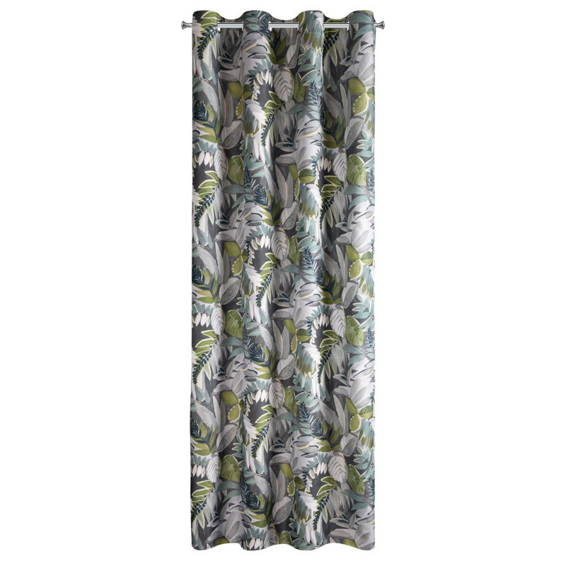 Marila Polyester Standard Eyelet Curtain Panel, Green