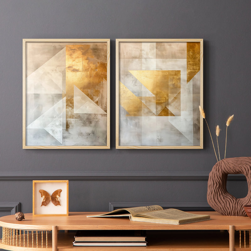 Série ABSTRACT CIX - reproduction encadrée de qualité supérieure - prête à être accrochée - aucun clou requis - aucun clou requis