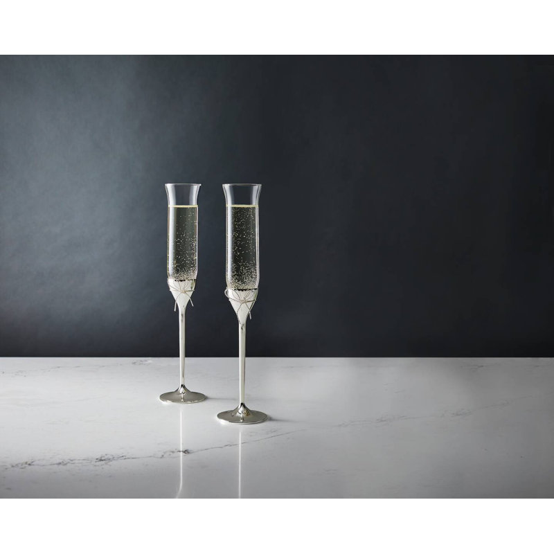 Vera Wang Love Knots Toasting Flutes Silver