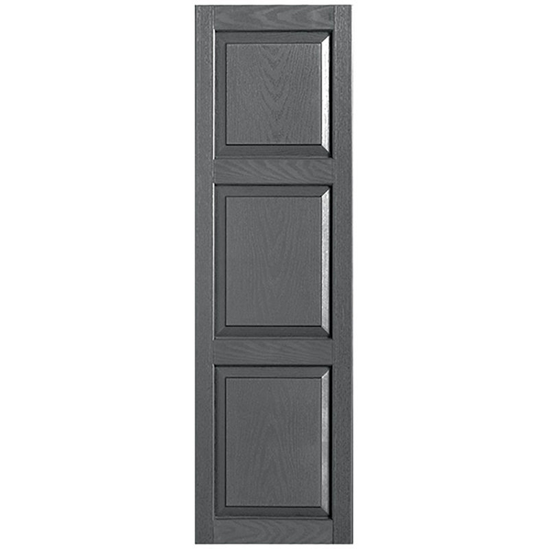 Paire de volets sur mesure en vinyle sur mesure, 52 po, 18 po, gris