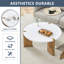 33.4 - Inch Diameter Minimalist Circular MDF Coffee Table, Unique Embedded Design, Three - Leg Support, Stable & Practical For Living Room Decor & Daily Use
