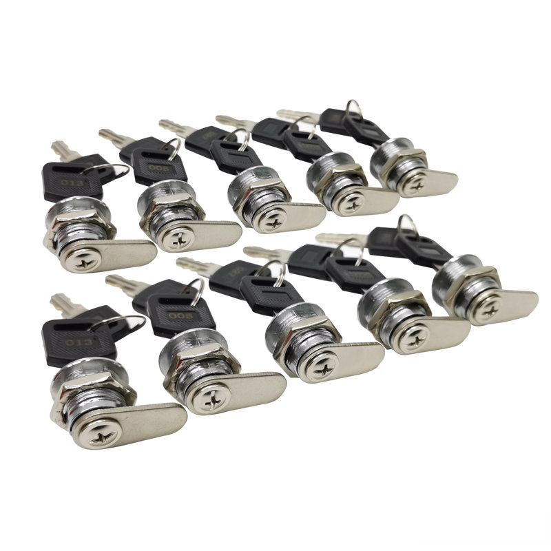 FixtureDisplays 10 Pack Cam Lock, Each with 2 Keys, for Cabinets, Panels, Mailbox 15252-LOCK-10PK