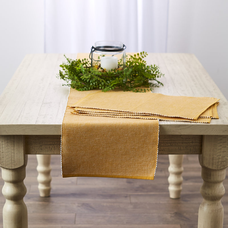 100% Cotton Table Runner, 72" x 13", Gold