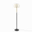 Lampe sur pied ajustable 61 "avec dôme en métal noir et table d'appoint
