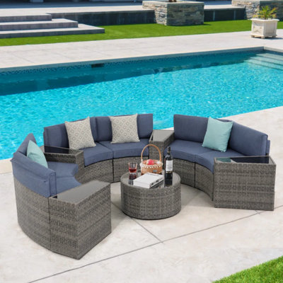 Wicker Patio Conversation Set with Cushions