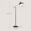 Lampe sur pied réglable noire et dorée avec bras équilibré: lampe de lecture télescopique sur pied de style industriel pour les salons et les chambres à coucher avec éclairage réglable multi-angles