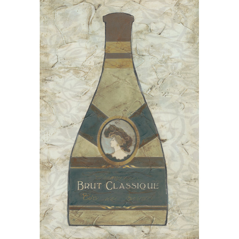 Vintage Champagne I - Wrapped Canvas Print, 46cm H x 30cm W x 3.8cm D