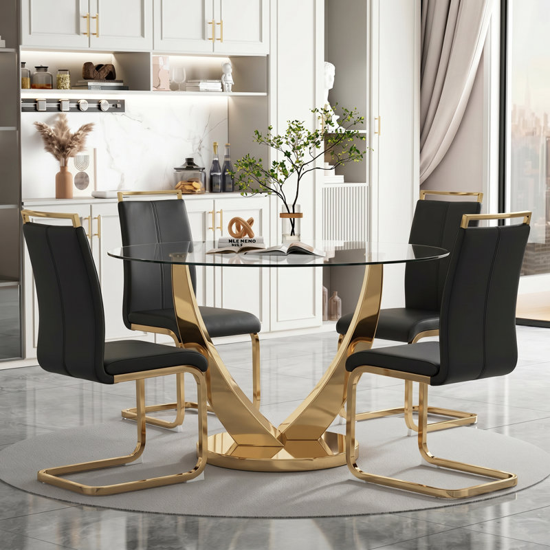 Chaises de salle à manger Modern Glam, Noir