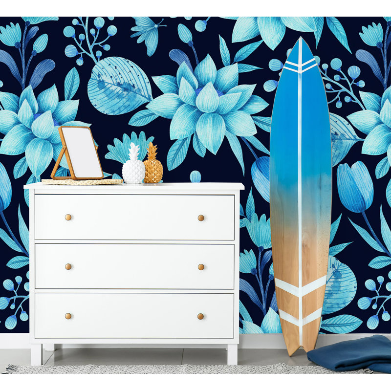 Floral Wall Mural, 100" W x 8.33" L