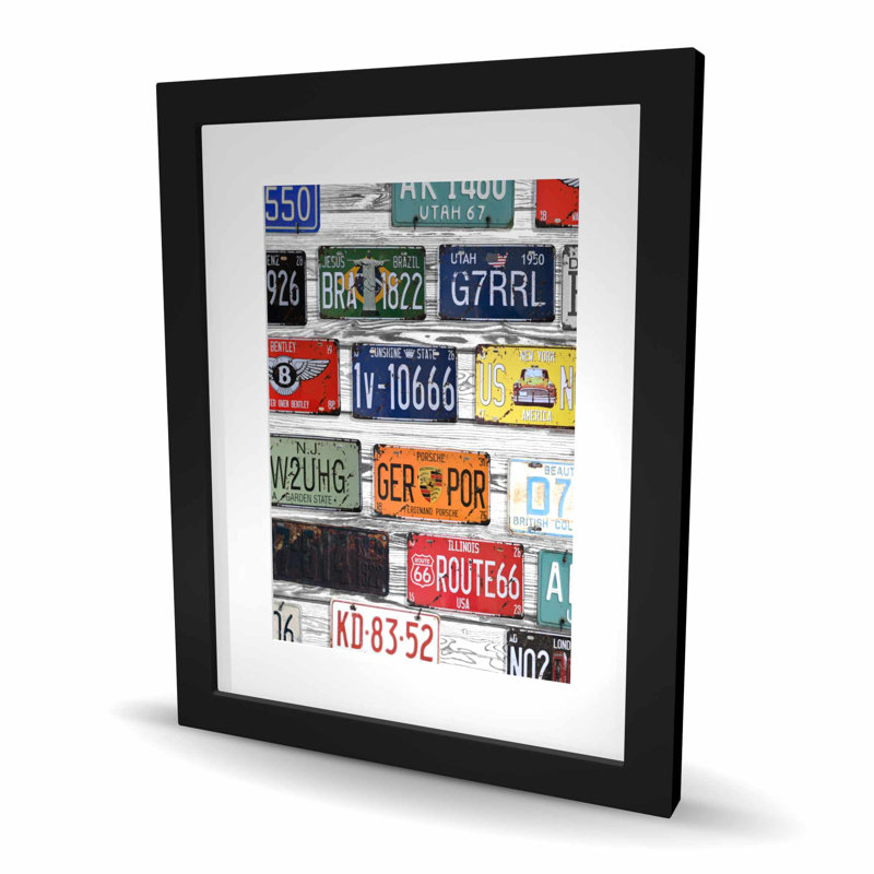 Plaques numérotées - Formes, encadré industriel, décor mat, H 20 po x l 16 po, Noir