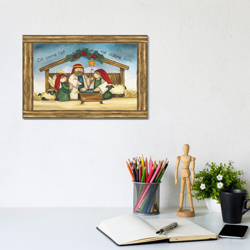 Come Let Us Adore Him 1 Piece Wrapped Canvas Painting, 20.32 cm H x 30.48 cm W