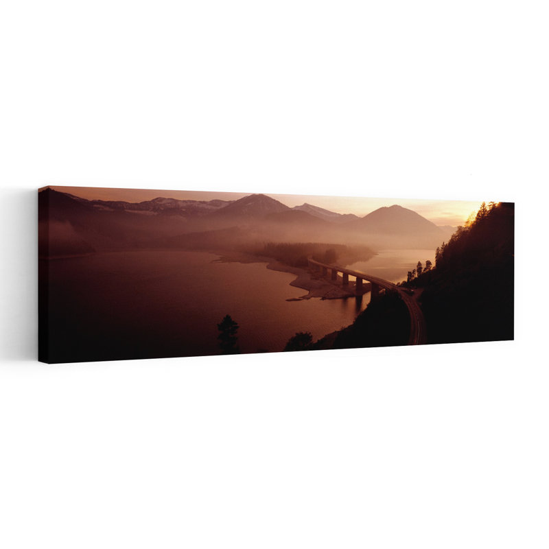 Lac Sylvenstein avec pont, Bavière, Allemagne, architecture contemporaine, art mural, H 60 po x l 20 po