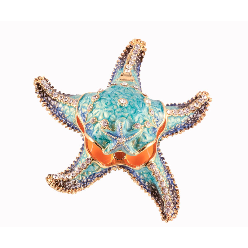 Starfish Trinket Box with Hand Set Austrian Crystals 