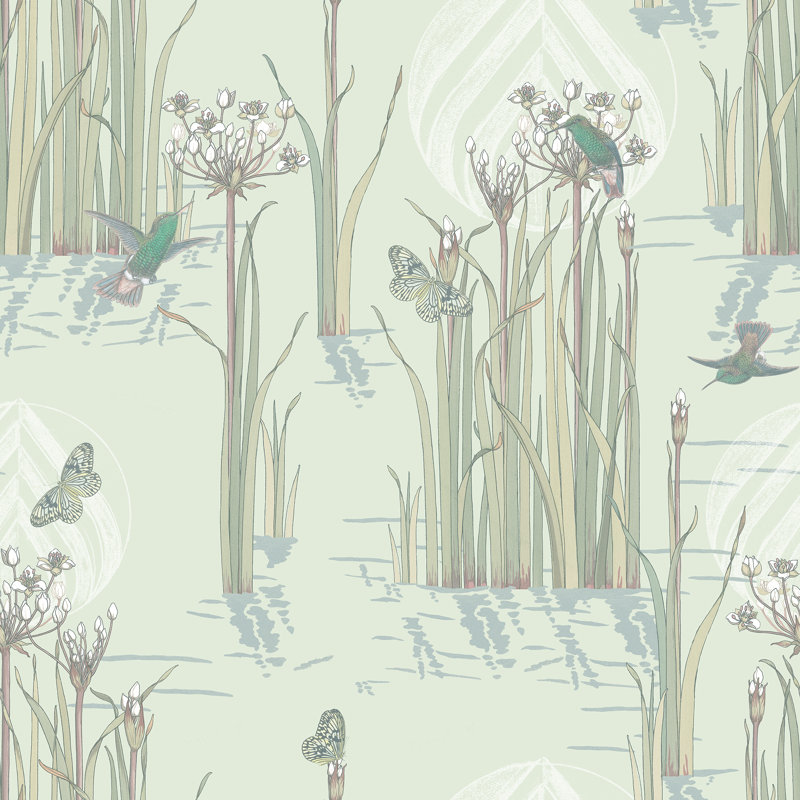 Yuki Osada Floral Wallpaper Double Roll, Green Morning