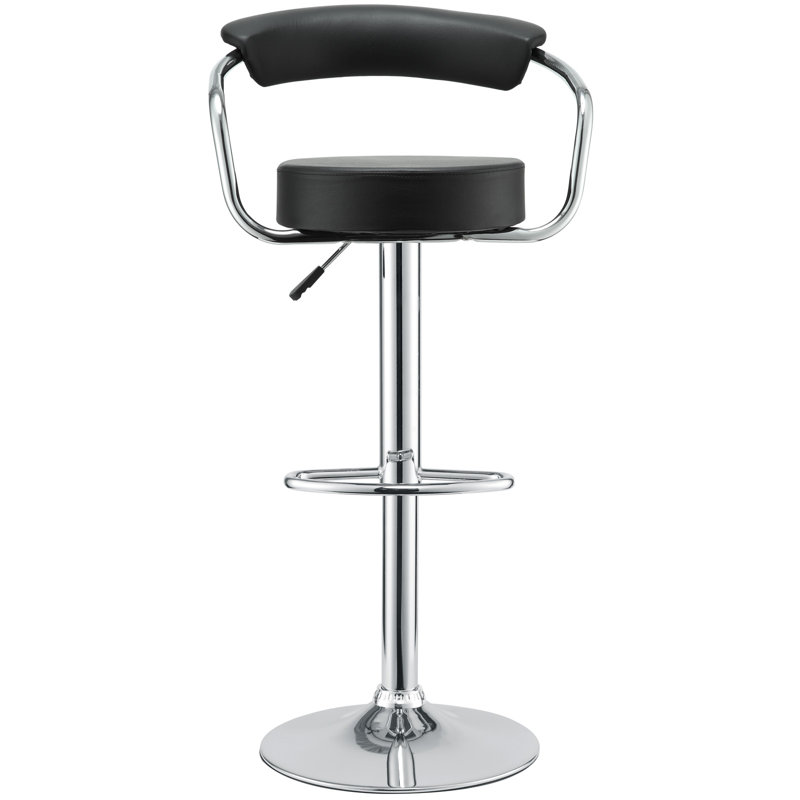 Tabouret de bar rotatif à hauteur ajustable modern Channon, Noir