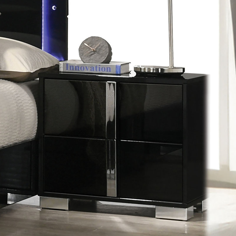 Table de chevet Modern Piano, Noir