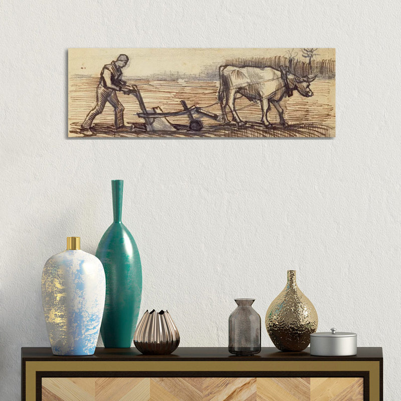 At The Plough, From A Series Of Four Drawings Representing The Four Seasons by Vincent Van Gogh - Wrapped Canvas Panoramic Gallery-Wrapped Canvas Giclée