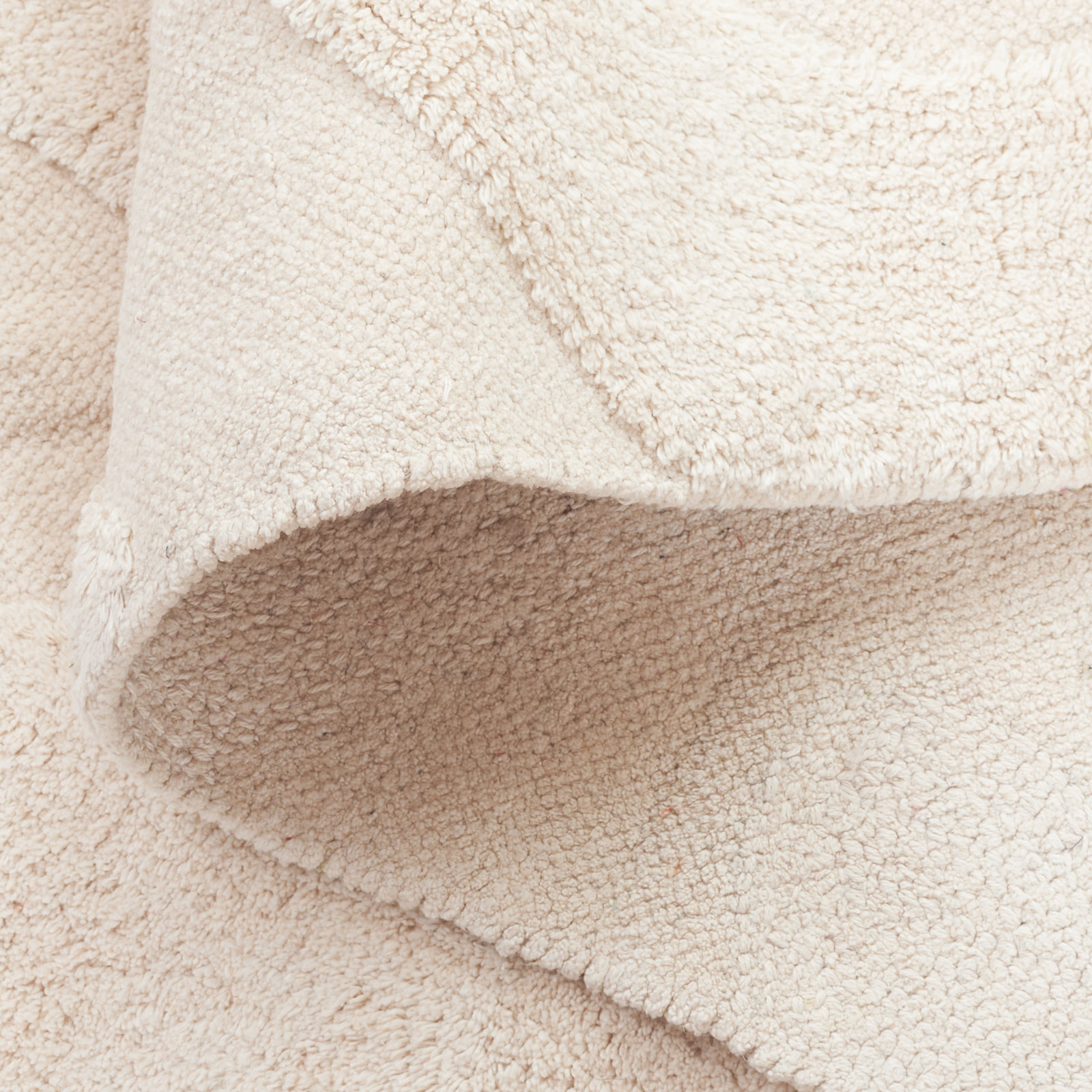 Moura Ivory Washable Hand-Woven Cotton Rug, Rectangle 6' x 9'