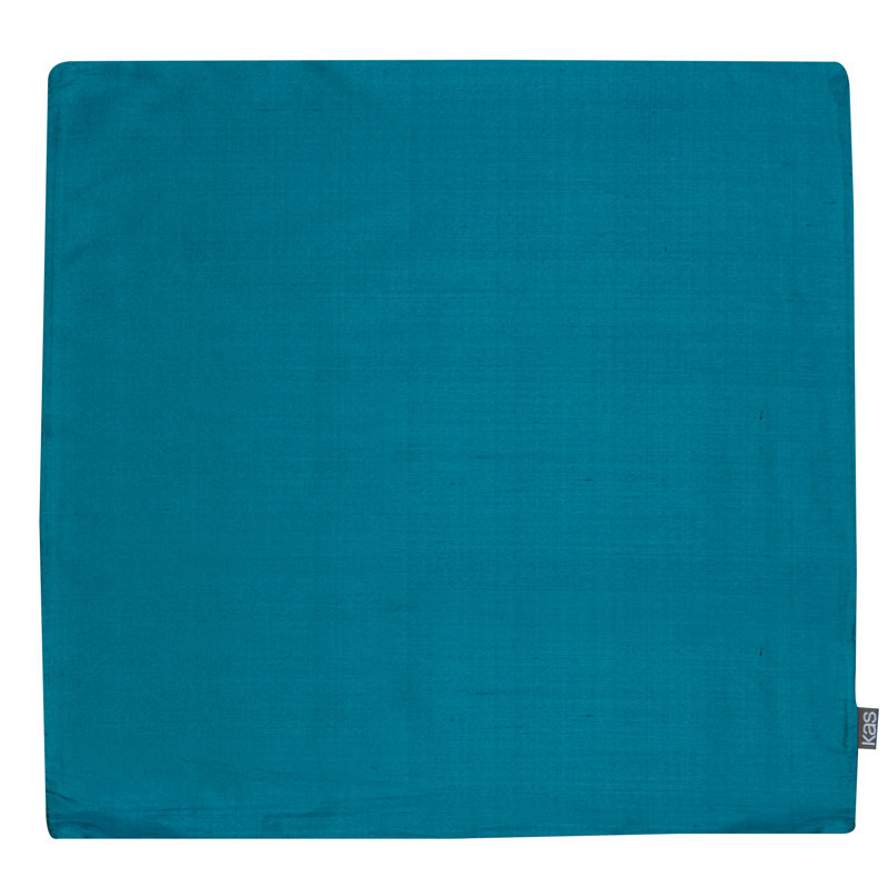 Cecelia Silk Throw Pillow Cover, Teal