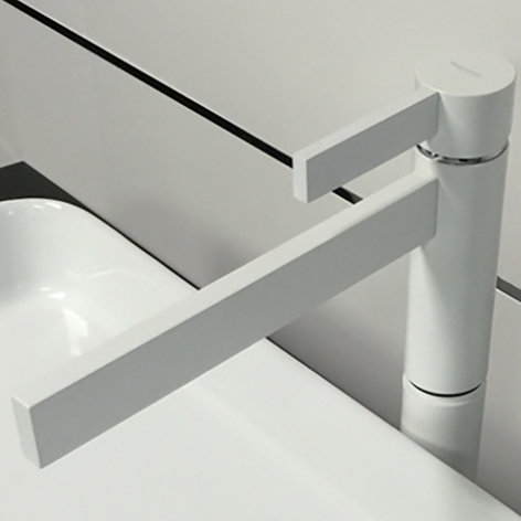 Sorrento Single Hole Bathroom Faucet, Matte White