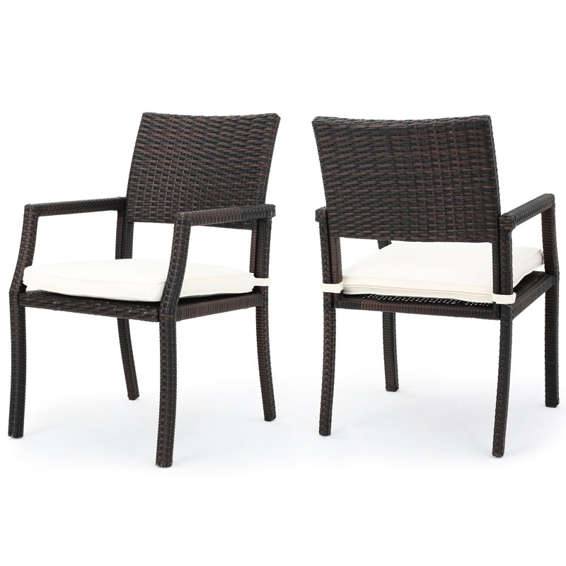 2Pcs Island Garden Party Dining Chairs - Stylish Furniture With Comfortable - Cushion, Brown Chair Of 2 Bewitching Cushioned Water- Seat For Patio Event,