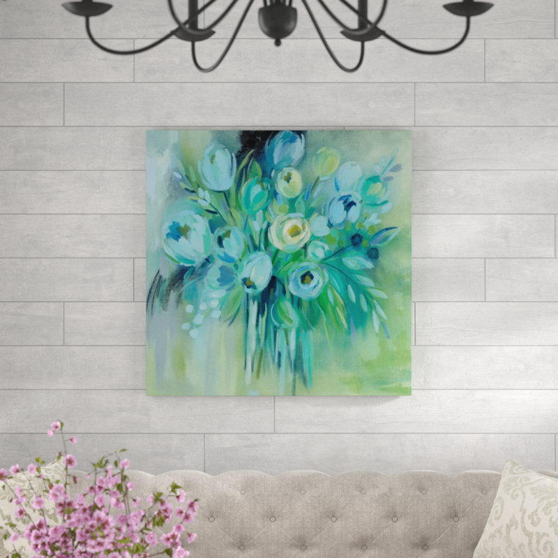 Aurora Borealis Florals by Silvia Vassileva - Wrapped Canvas Painting, 91cm H x 91cm W