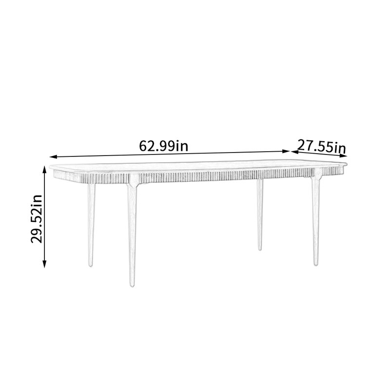 Table de salle à manger, L 27,55 po x L 62,99 po