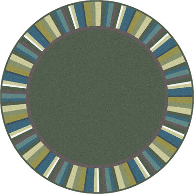 Machine Made Tufted Nylon Area Rug in Green/Yellow