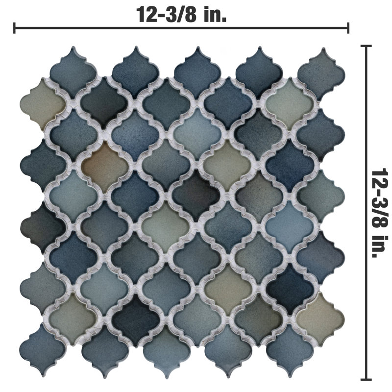 Hudson Tangier Atlantis 12-3/8" x 12-3/8" Porcelain Mosaic Tile