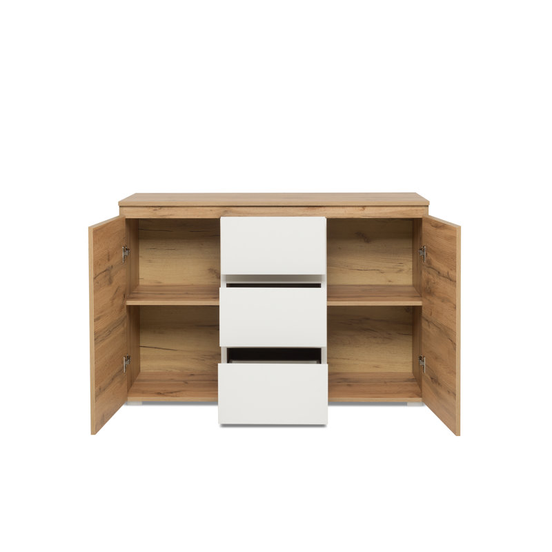 Margaux 120cm Sideboard, Honey Oak/White