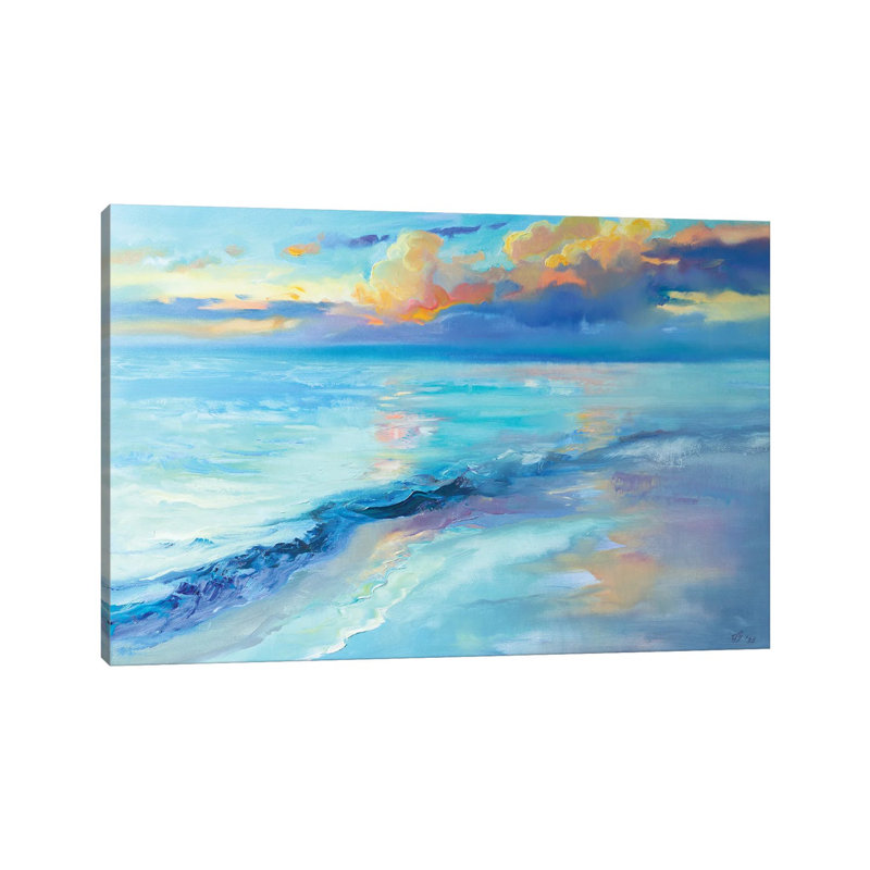 Evening Sky Over The Sea by Katharina Valeeva - Wrapped Canvas Painting, 20.32 cm H x 30.48 cm W