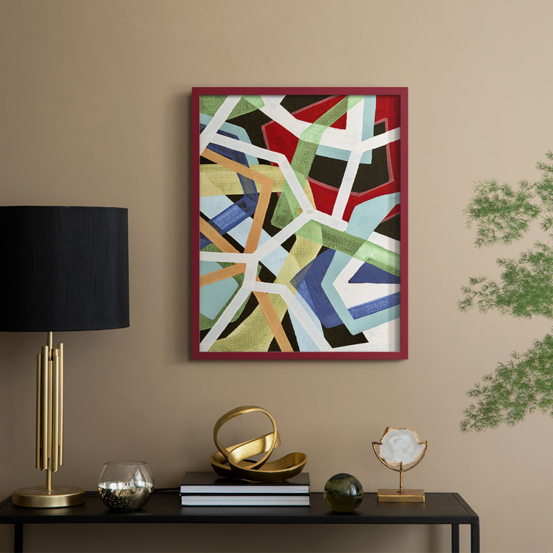 «Magnetic Color I», reproduction encadrée - bois massif, H 21 po x l 17 po, Rouge