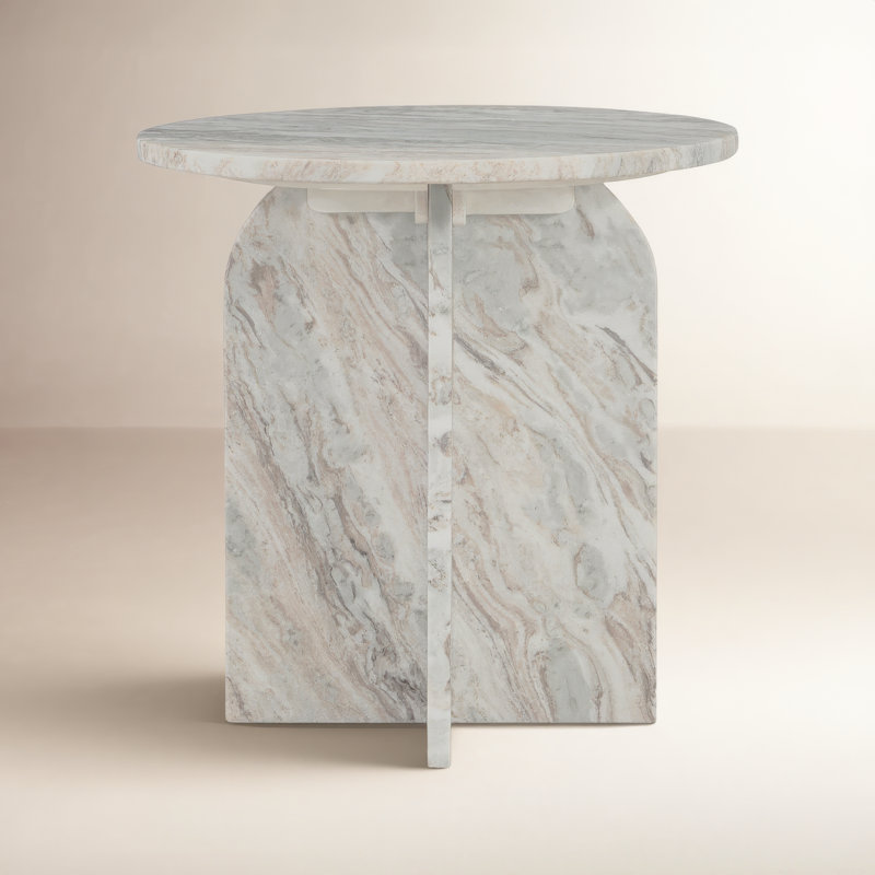 Reilly Marble End Table, Rusty Gray