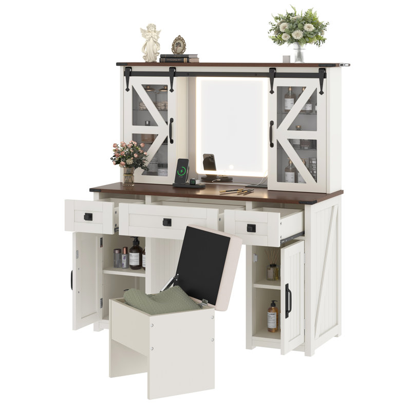 Bureau de coiffeuse 43,3 "avec miroir lumineux