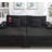 Modern Chaise Sofa 75.5" Chaise Lounge Sofa Loveseat Sofa Sleeper Sofa With Adjustable Backrest, Cup Holders , Phone Holder And Storage Compartments For Living Room, Black-1437502277