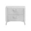 Table de chevet 2 tiroirs avec double port USB, blanc ultrabrillant