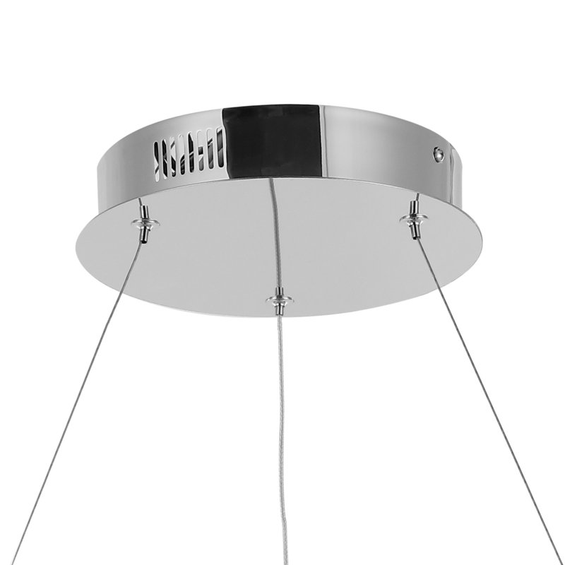Lustre spectaculaire et unique à 1 lumière DEL Odin, Chrome chrome, H 0,75 po x l 23,75 po x P 23,75 po