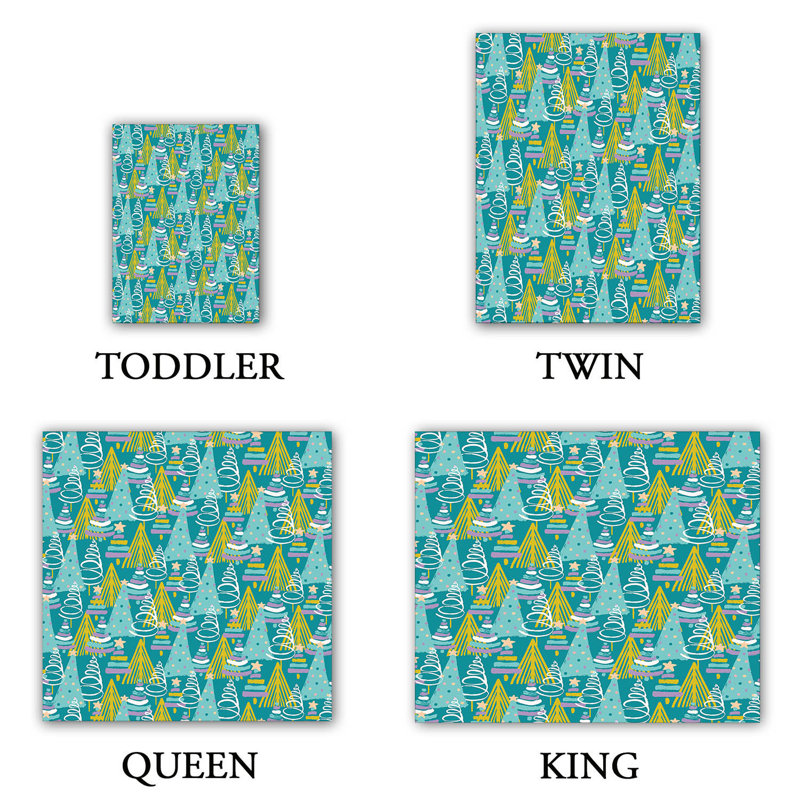Ensemble de housse de couette de noël tree, 1 housse de couette grand + 2 taies standards