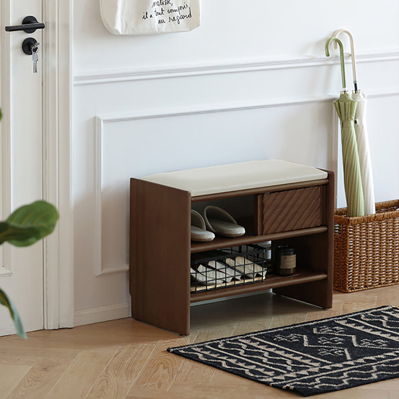 23.6in Retro Style Shoe Storage Bench