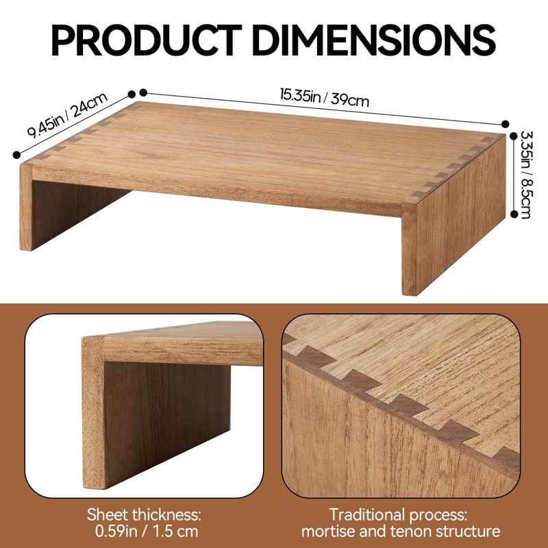 Louroukina Wood Monitor Stand, Brown