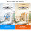 Ventilateur de plafond réversible 20 po avec abat-jour en tissu, lumière DEL et télécommande Farmhouse