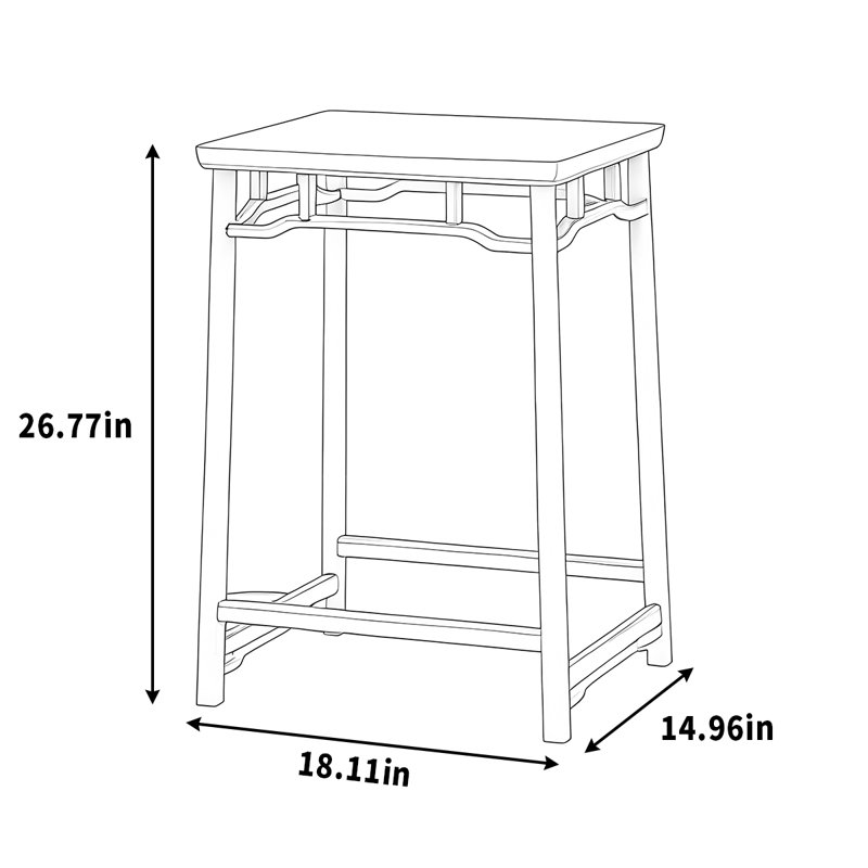 Support de rangement antique entièrement en bois massif