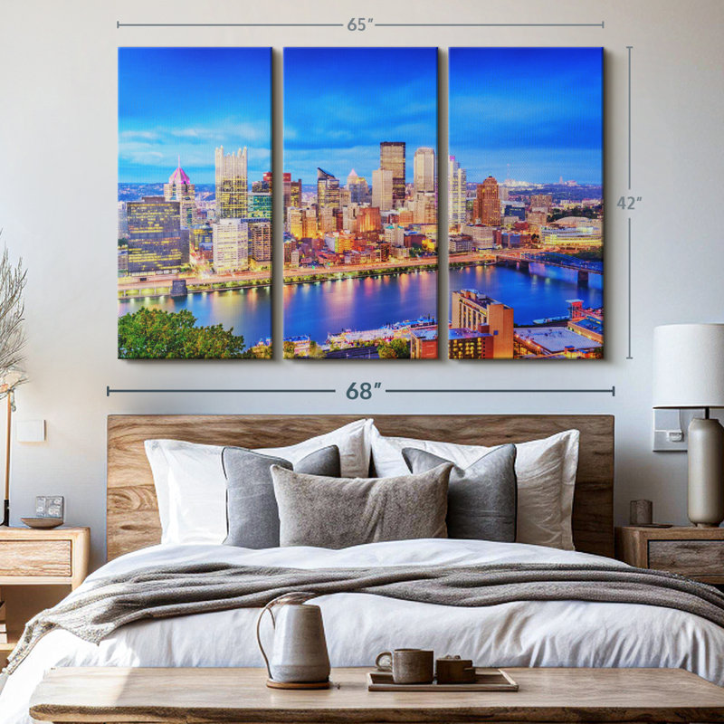 «Pittsburgh Blue Hour» sur, H 42 po x l 65 po