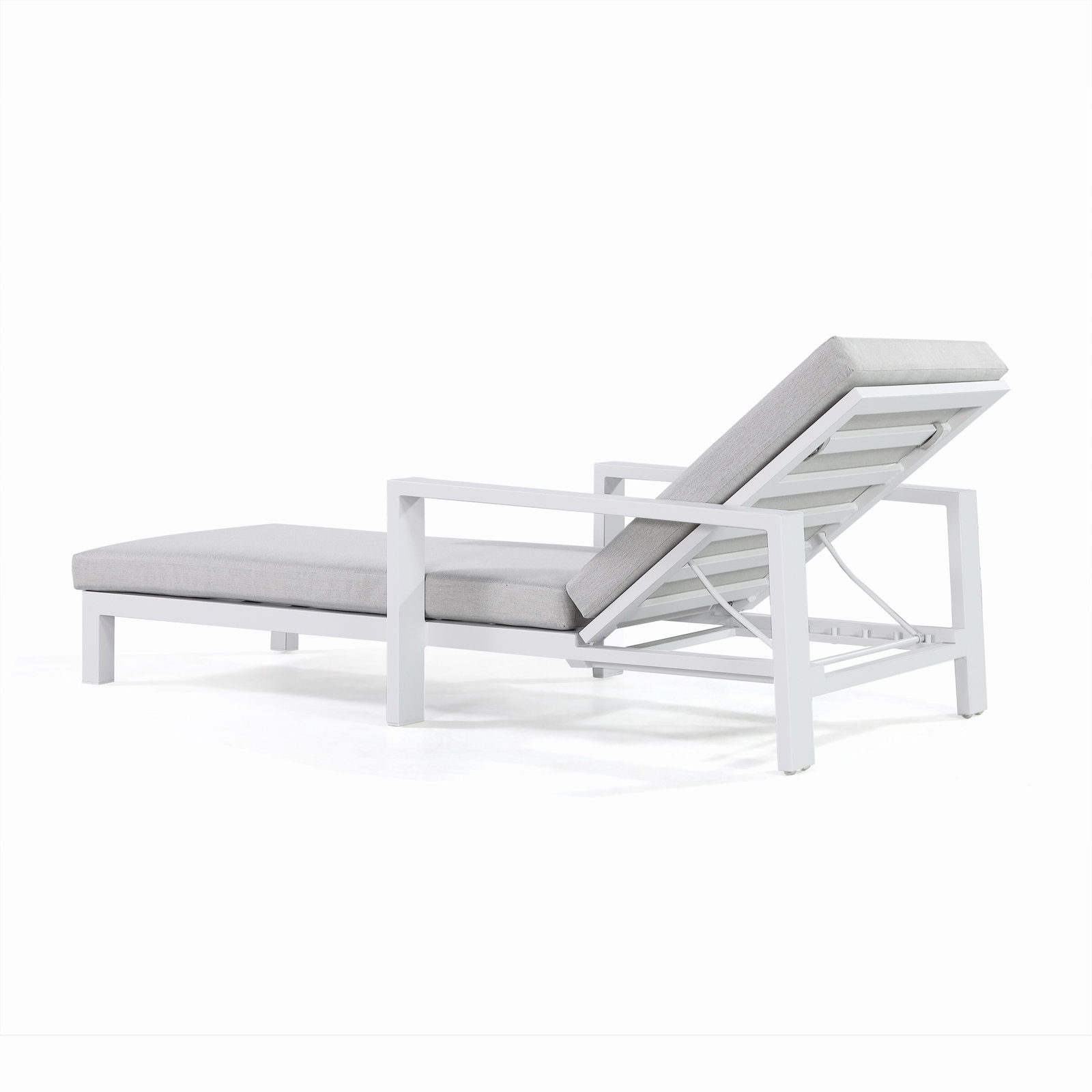 Hoyt 35" Patio Chaise Lounge, Snow White, Light Gray    