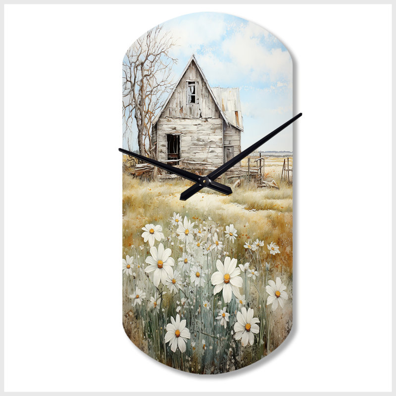 Farmhouse Quiet Retreat II - Cylinder Shape Large Farm 3D Wall Clock, Small