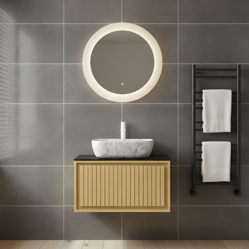 Meuble-lavabo mural en contreplaqué