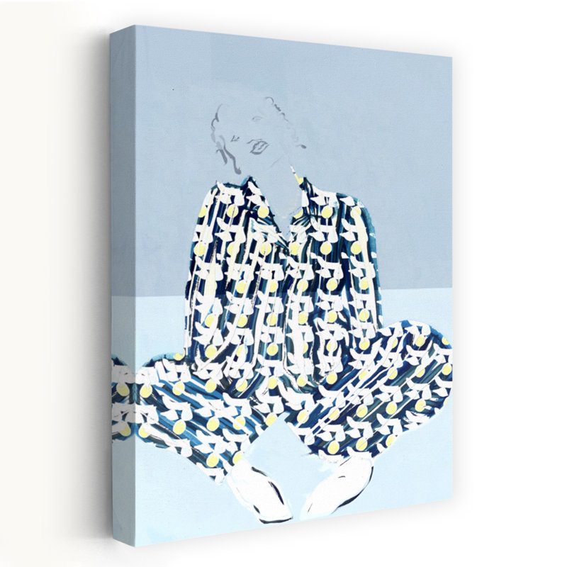 «Pajama Woman», art abstrait abstrait tropical, fruits, H 24 po x l 16 po