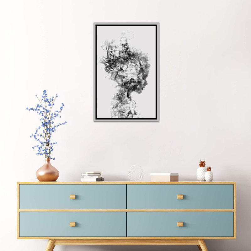 « dissolve me » par dániel taylor, reproduction d’art, Toile avec cadre argenté, H 48 po x l 32 po x P 1,5 po