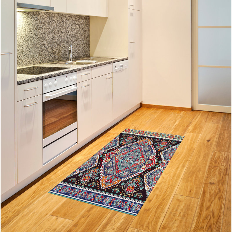 Ethnic High Density Long Fiber Poly Threads Decorative Area Rug Carpet, Rectangle 2'7" x 5'